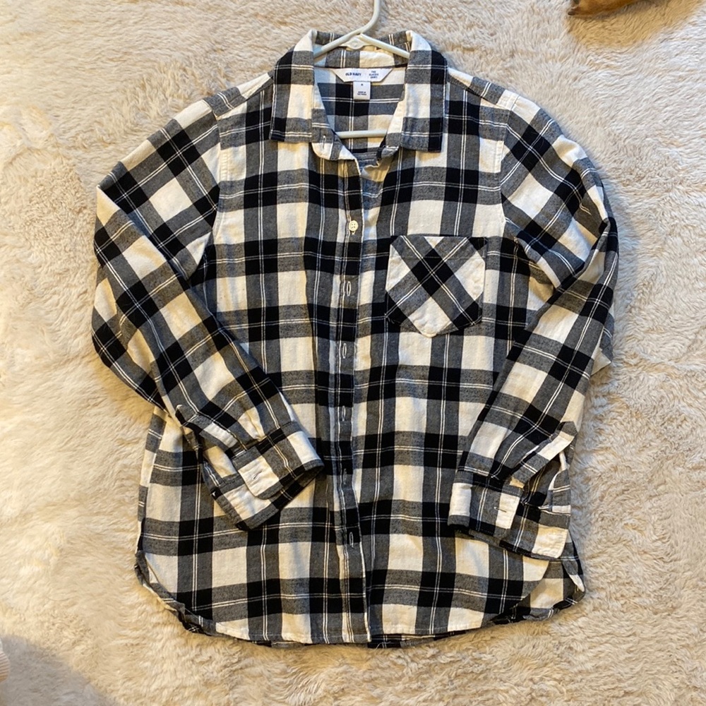 Black and white flannel shirt